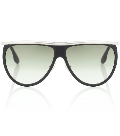 Shop Victoria Beckham Half Moon High Brow Sunglasses In Black