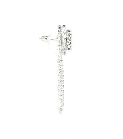 Shop Jennifer Behr Lola Crystal-embellished Bow Earrings In Silver