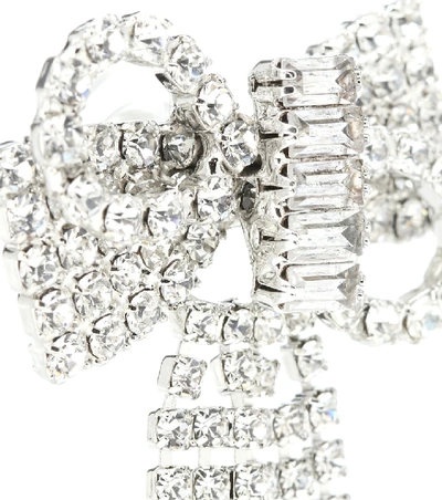Shop Jennifer Behr Lola Crystal-embellished Bow Earrings In Silver