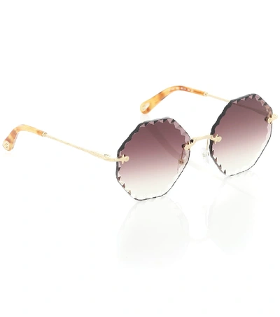 Shop Chloé Rosie Sunglasses In Purple