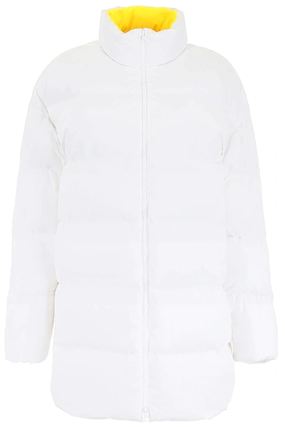 Shop Calvin Klein Established 1978 Maxi Puffer Jacket With Logo In White