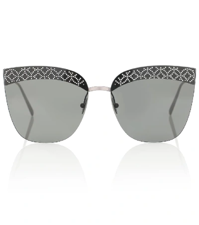 Shop Alaïa Embellished Cat-eye Sunglasses In Grey