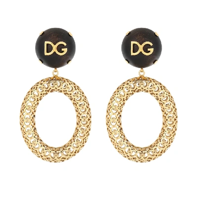 Shop Dolce & Gabbana Logo Clip-on Hoop Earrings In Gold