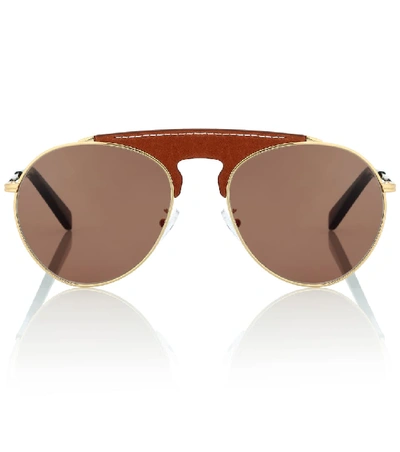 Shop Loewe Pilot Sunglasses In Gold