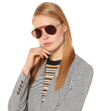 Shop Loewe Pilot Sunglasses In Gold