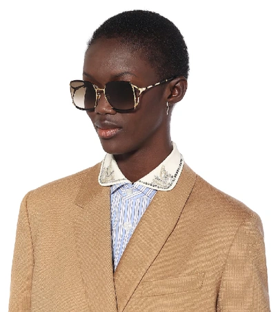 Shop Gucci Square Sunglasses In Multicoloured