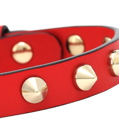Christian Louboutin Loublink Studded Leather Bracelet In Red