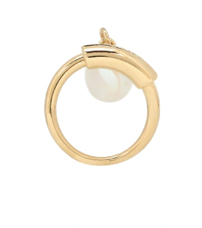 Shop Chloé Darcey Baroque Pearl Ring In Gold