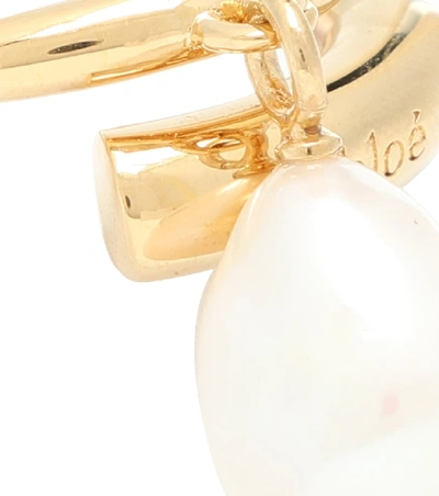 Shop Chloé Darcey Baroque Pearl Ring In Gold