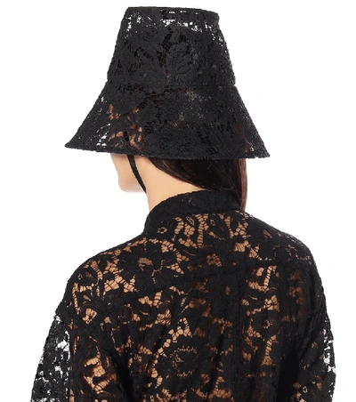 Shop Valentino Lace Bucket Hat In Black