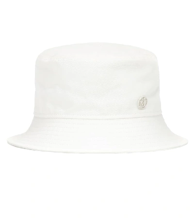Shop Maison Michel Jason Cotton-twill Bucket Hat In White