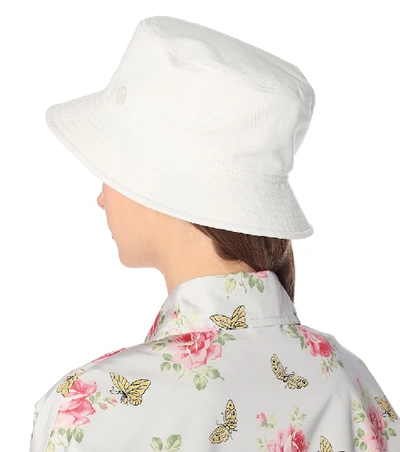 Shop Maison Michel Jason Cotton-twill Bucket Hat In White