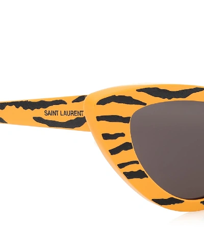 Shop Saint Laurent New Wave Sl 213 Sunglasses In Yellow