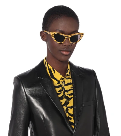 Shop Saint Laurent New Wave Sl 213 Sunglasses In Yellow