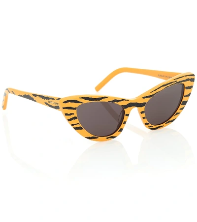 Shop Saint Laurent New Wave Sl 213 Sunglasses In Yellow