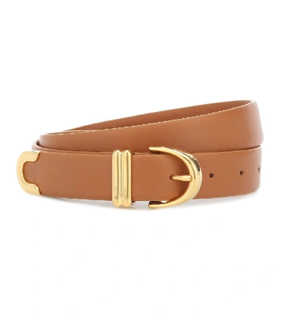 Shop Khaite Bambi Leather Belt In Brown