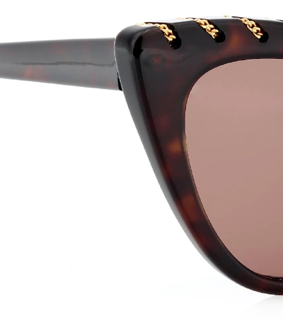 Shop Stella Mccartney Falabella Chain Cat-eye Sunglasses In Brown