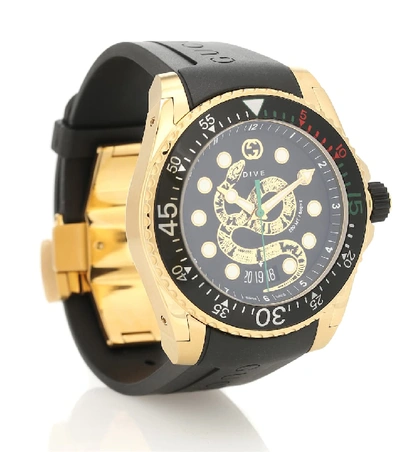 Shop Gucci Dive Watch In Black