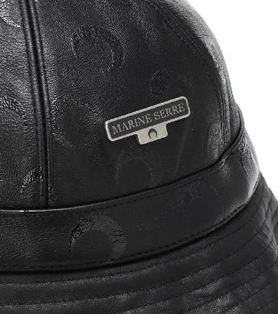 Shop Marine Serre Leather Bucket Hat In Black