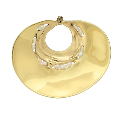Shop Ellery Cluny Ripple Hoop Earrings In Gold