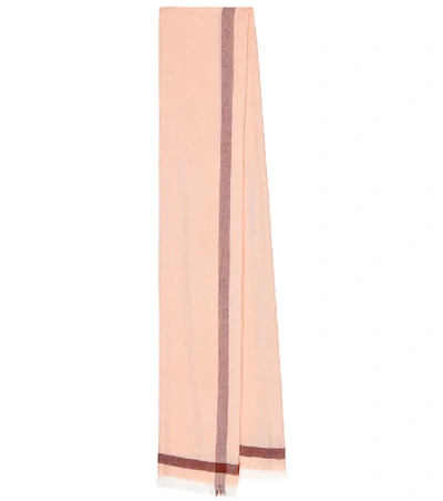 Shop Agnona Cashmere And Linen Scarf In Pink