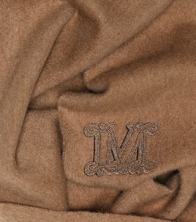 Shop Max Mara Cleli Camel-wool Scarf In Brown