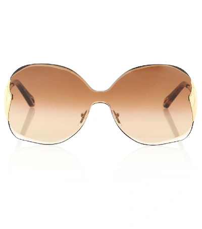 Shop Chloé Curtis Round Sunglasses In Brown