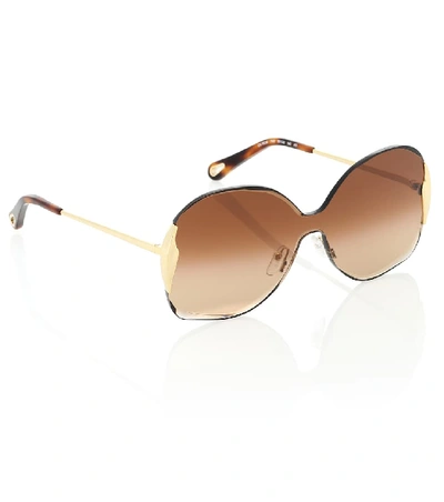 Shop Chloé Curtis Round Sunglasses In Brown