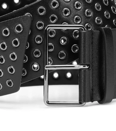 Shop Alaïa Eyelet Leather Belt In Black