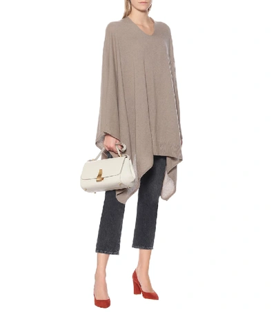 Shop Agnona Cashmere-blend Poncho In Beige