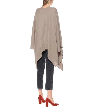 Shop Agnona Cashmere-blend Poncho In Beige