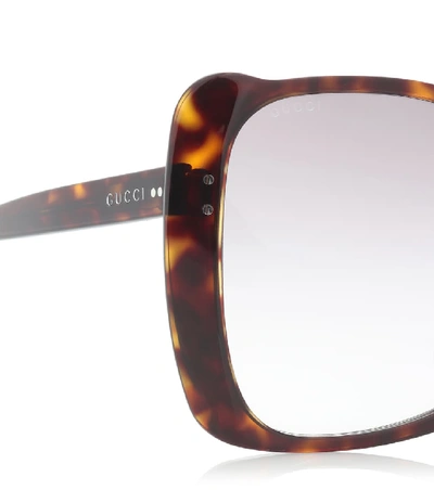 Shop Gucci Oversized Square Sunglasses In Brown