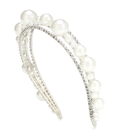 Shop Givenchy Ariana Embellished Headband In White