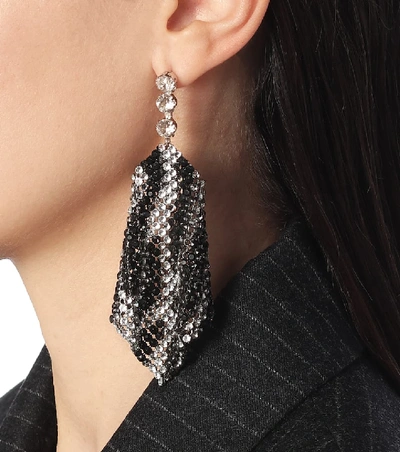 Shop Isabel Marant New Nile Embellished Mesh Earrings In Black