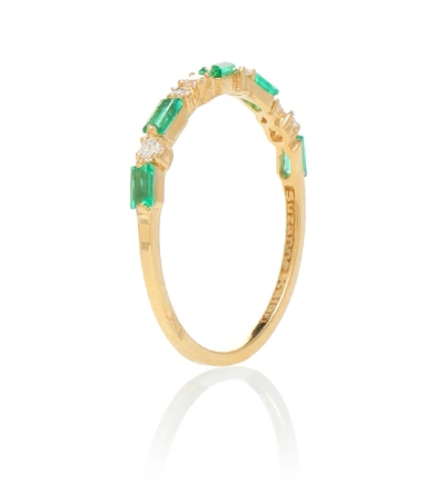 Shop Suzanne Kalan 18kt Gold Ring With Emeralds And Diamonds