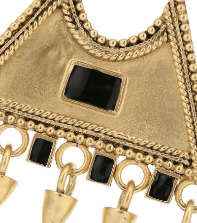 Shop Saint Laurent Triangle Charm Earrings In Gold