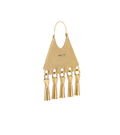 Shop Saint Laurent Triangle Charm Earrings In Gold