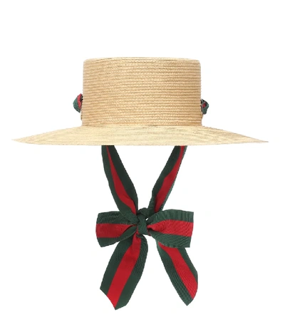 Shop Gucci Paper Straw Hat In Beige