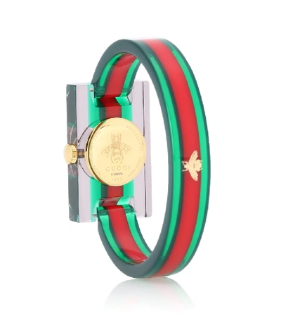 Shop Gucci Embellished Plexiglas® Watch In Multicoloured