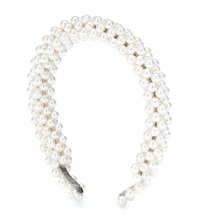 Shop Shrimps Antonia Faux-pearl Headband In Beige