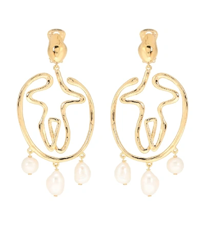 Shop Chloé Femininities Earrings In Gold