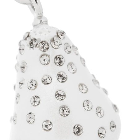 Shop Chloé Darcey Embellished Clip-on Earrings In White