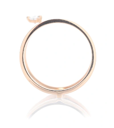 Shop Repossi Serti Sur Vide 18kt Rose Gold Ring With Pear Diamond