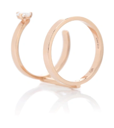 Shop Repossi Serti Sur Vide 18kt Rose Gold Ring With Pear Diamond