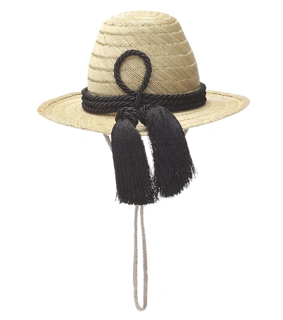 Shop Gucci Embellished Straw Hat In Beige