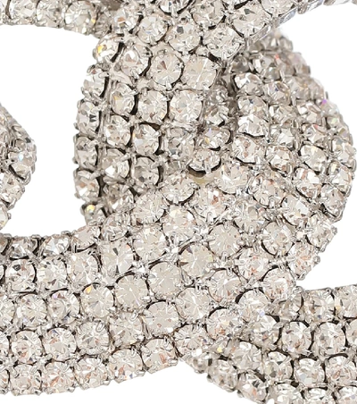 Shop Alessandra Rich Crystal-embellished Necklace In Silver