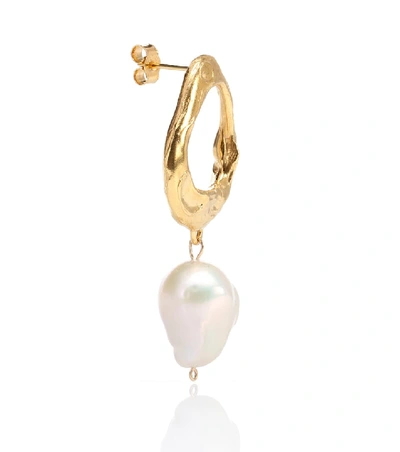 Shop Alighieri The Infernal Storm 24kt Gold-plated And Pearl Earrings