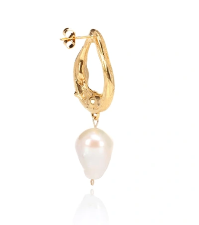 Shop Alighieri The Infernal Storm 24kt Gold-plated And Pearl Earrings