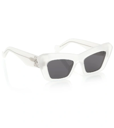 Shop Loewe Anagram Cat-eye Sunglasses In White