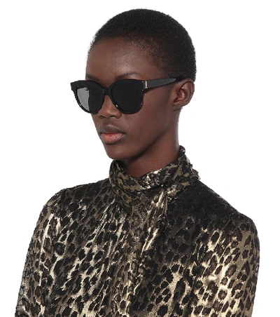 Shop Saint Laurent Cat-eye Sunglasses In Black